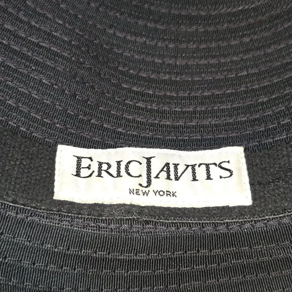 Eric Javits VTG Black Squishee Sun Hat Packable SPF 50+ Repells Water Twist Band - Picture 13 of 13